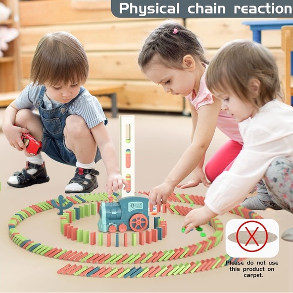 Domino Train Toy 180PCS Automatic Stacking Creative Kids Game STEM Gift Boy Girl - Picture 2 of 13